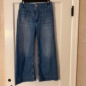 Anthropologie Maeve Blue Denim The Colette High Rise Cropped Wide-Leg Jeans ~28p